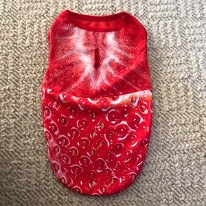 Strawberry  Print lightweight polyester dog Shirt Size Small